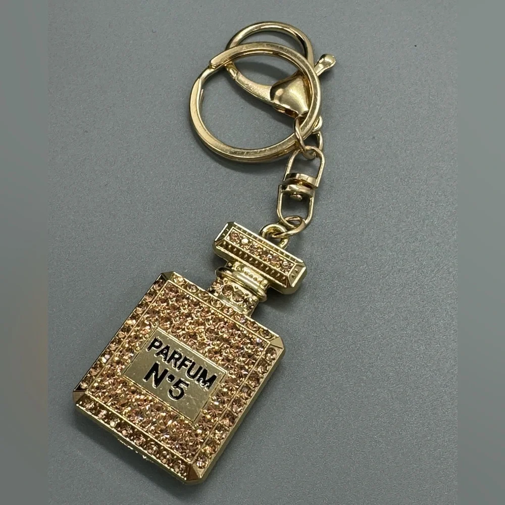 BAG CHARM Perfume Champagne Crystal Rhinestones